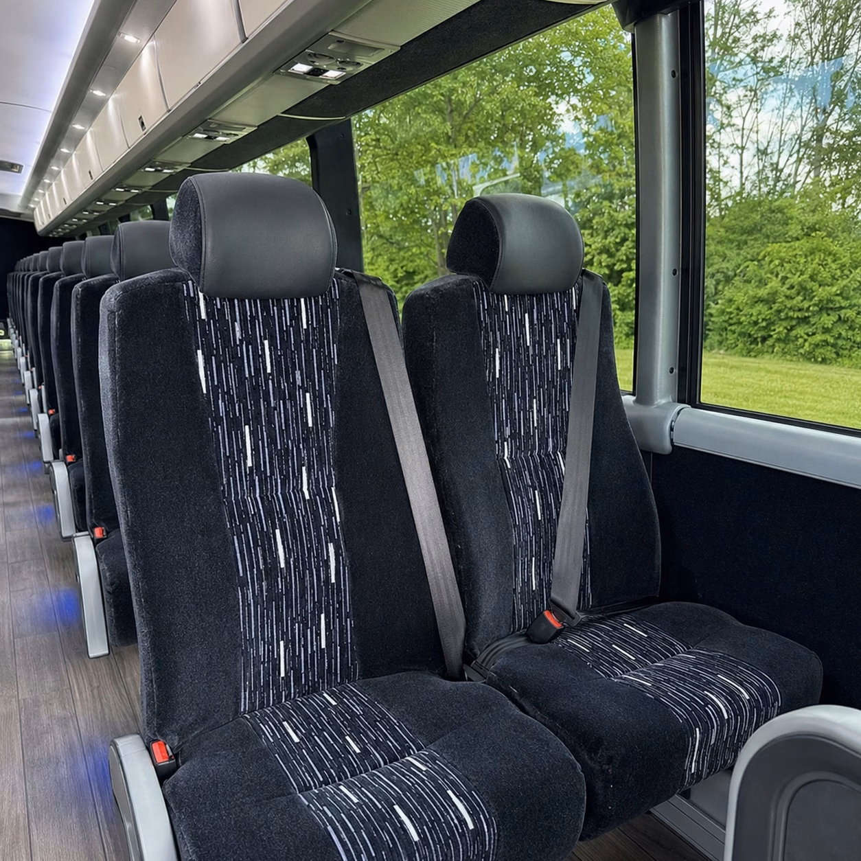 56 passenger charter bus interior
